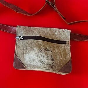 Belt bag made from old us postal bags